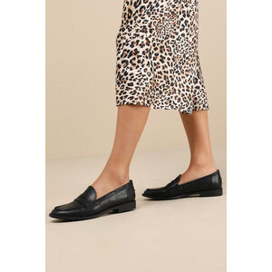 Lulus Julius Black Loafer Flats - Size 6